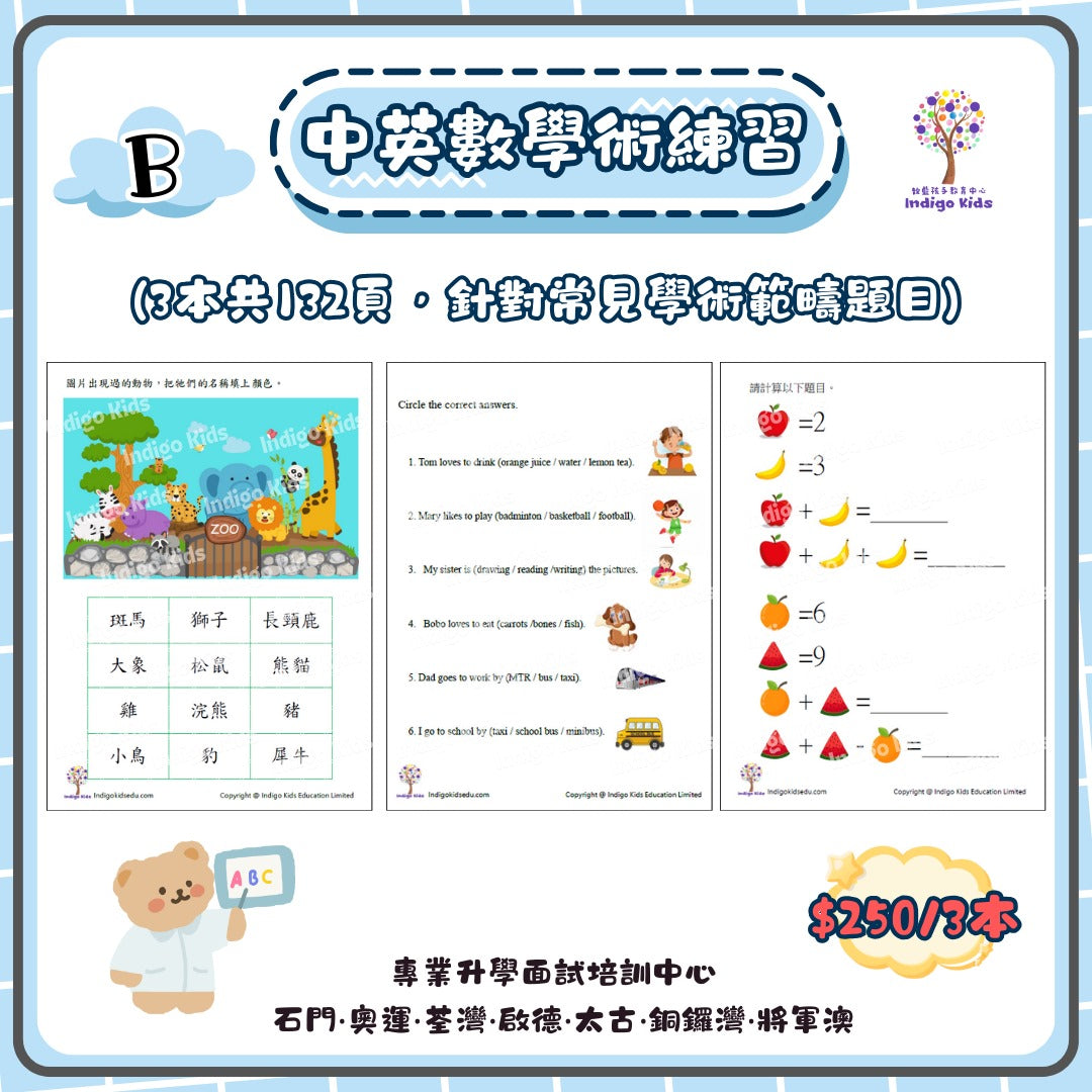(B) 中英數學術練習